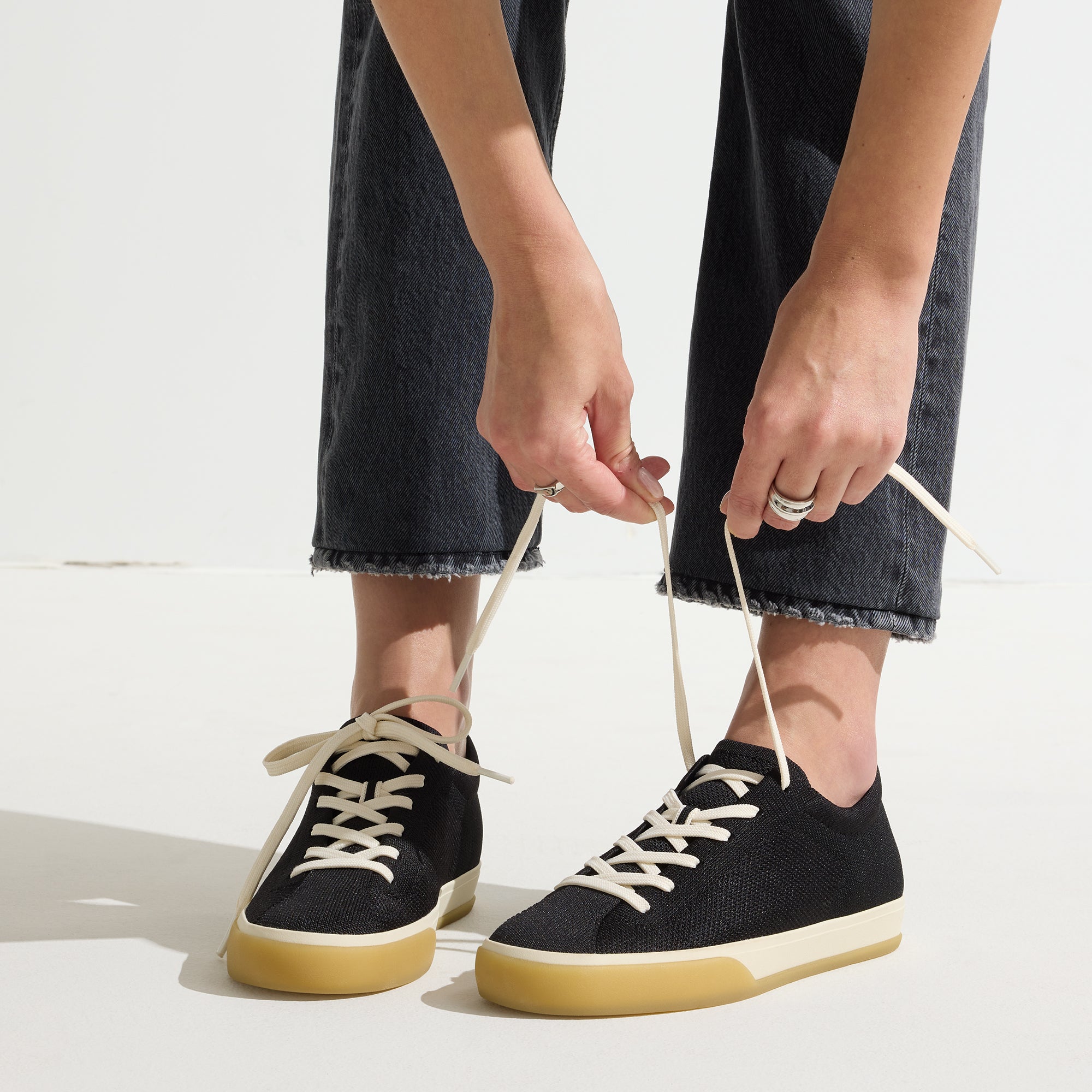 Alternative view of The Lace Up Sneaker   Black