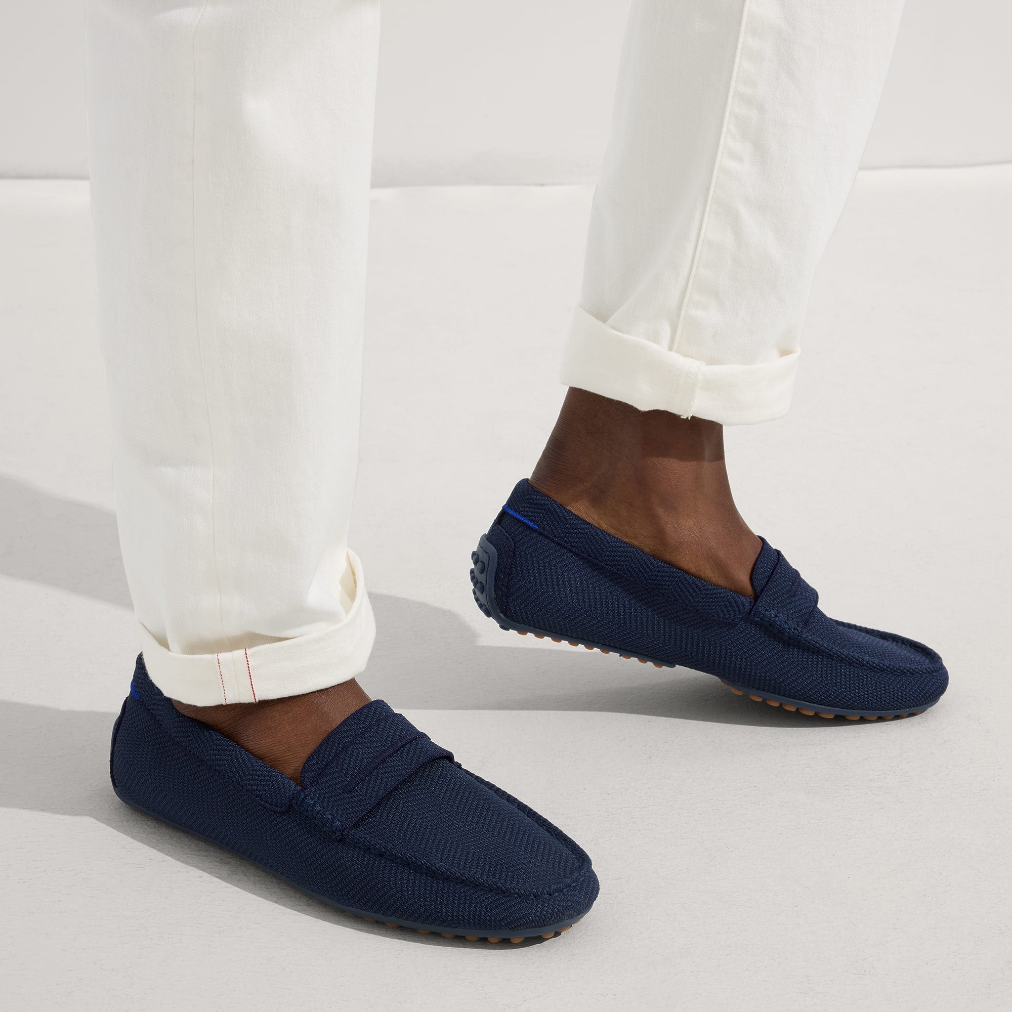 Alternative view of The Driving Loafer   Navy Herringbone