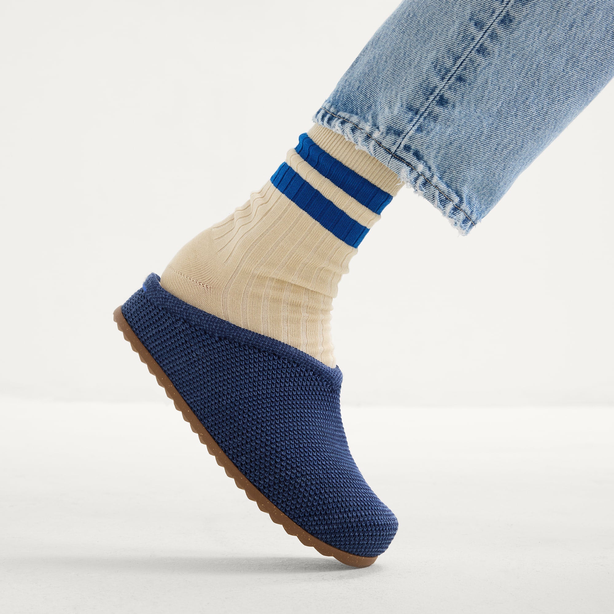 Alternative view of The Casual Clog   Blue Raffia Knit
