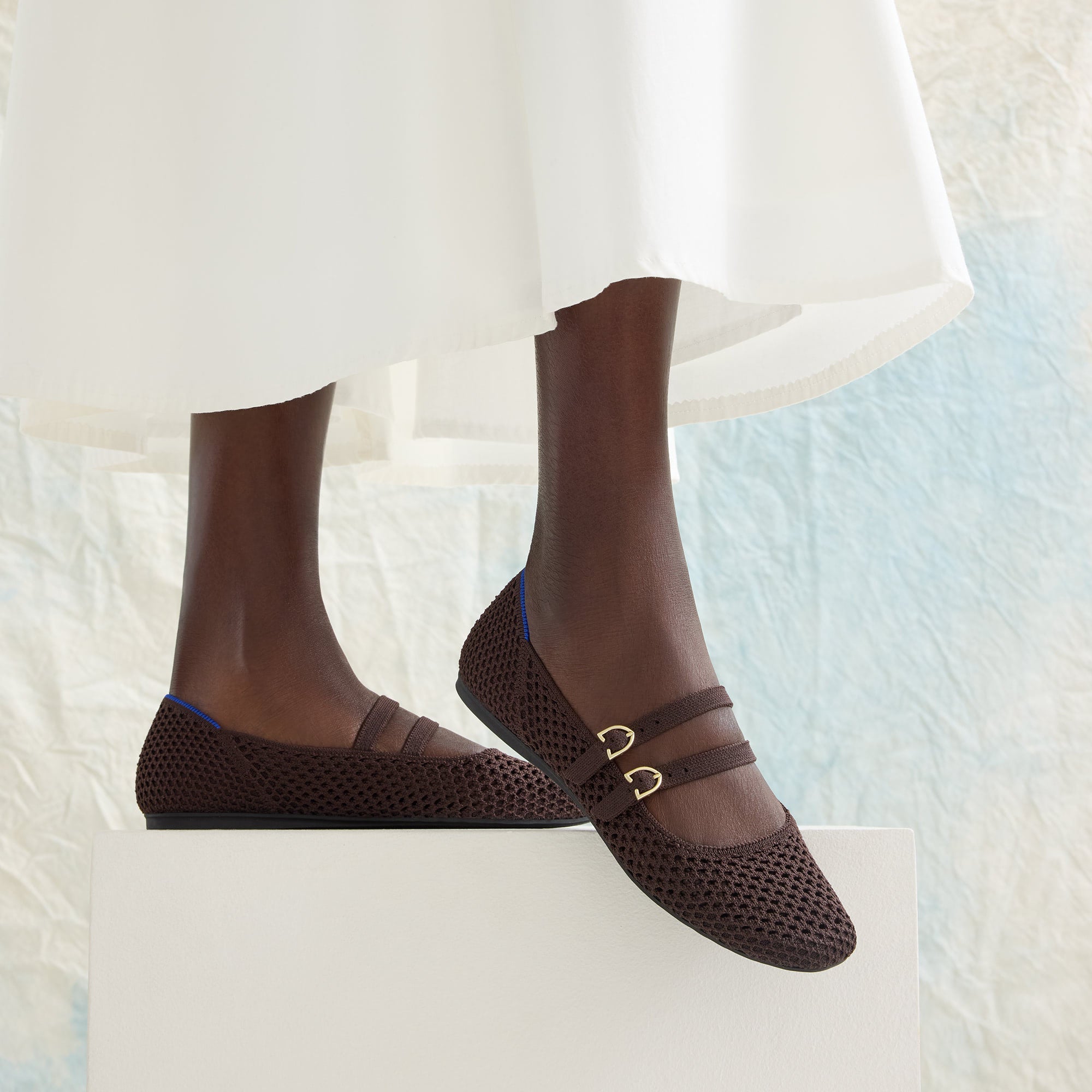 Alternative view of The Double Buckle Mary Jane   Chocolate Mesh