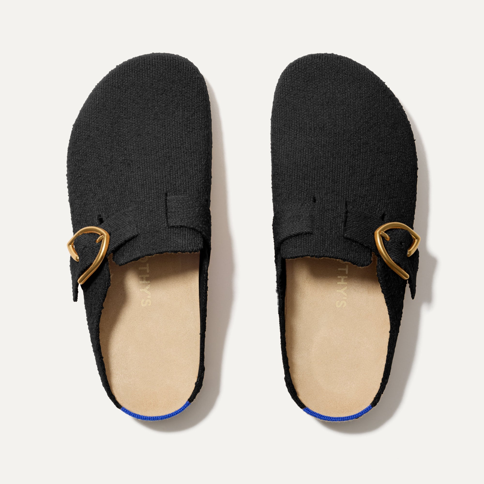 The Buckle Clog   Soft Black Bouclé
