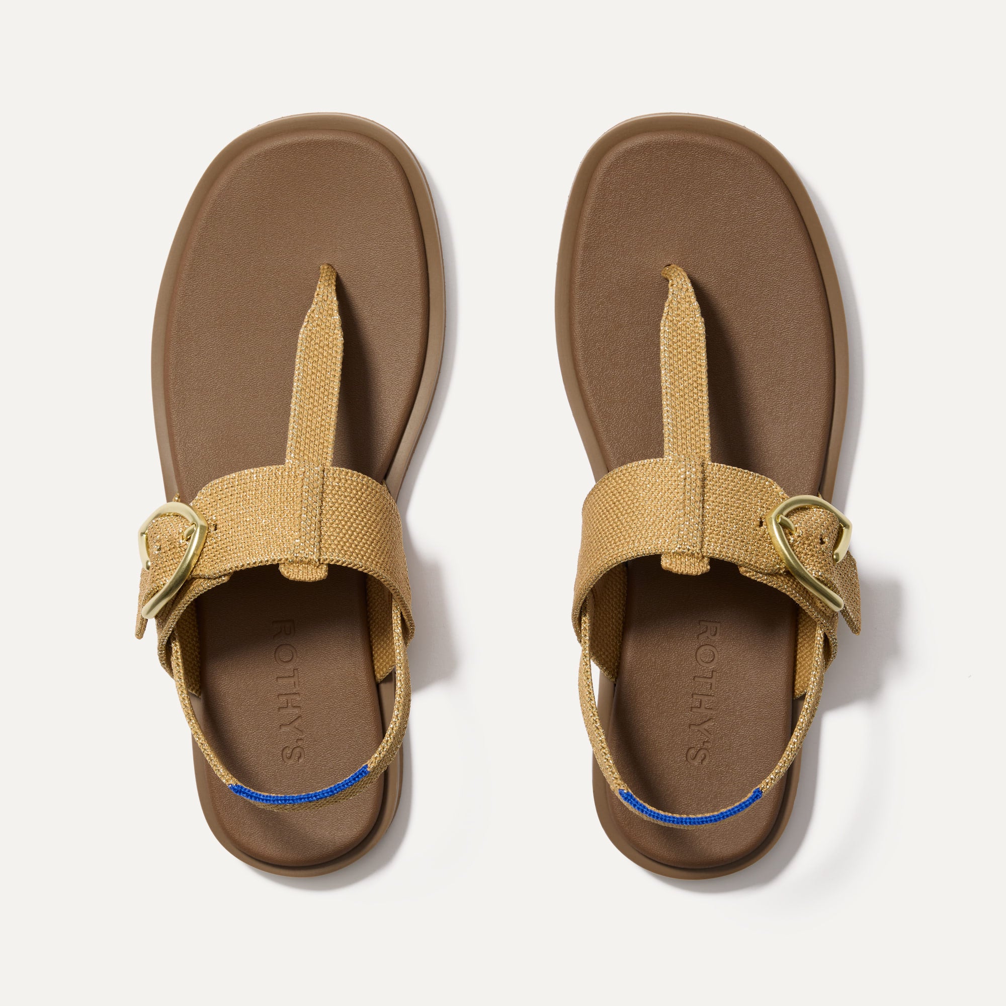 The T Strap Sandal   Metallic Golden Sun