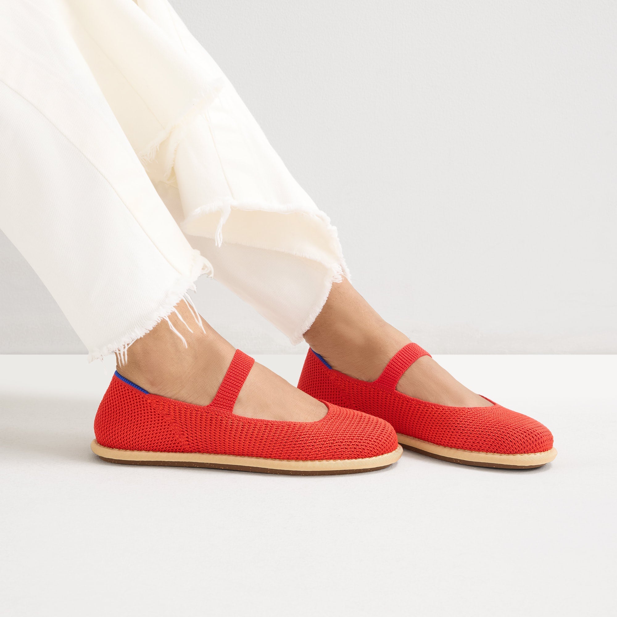 Alternative view of The Cruiser Mary Jane   Poppy Raffia Knit