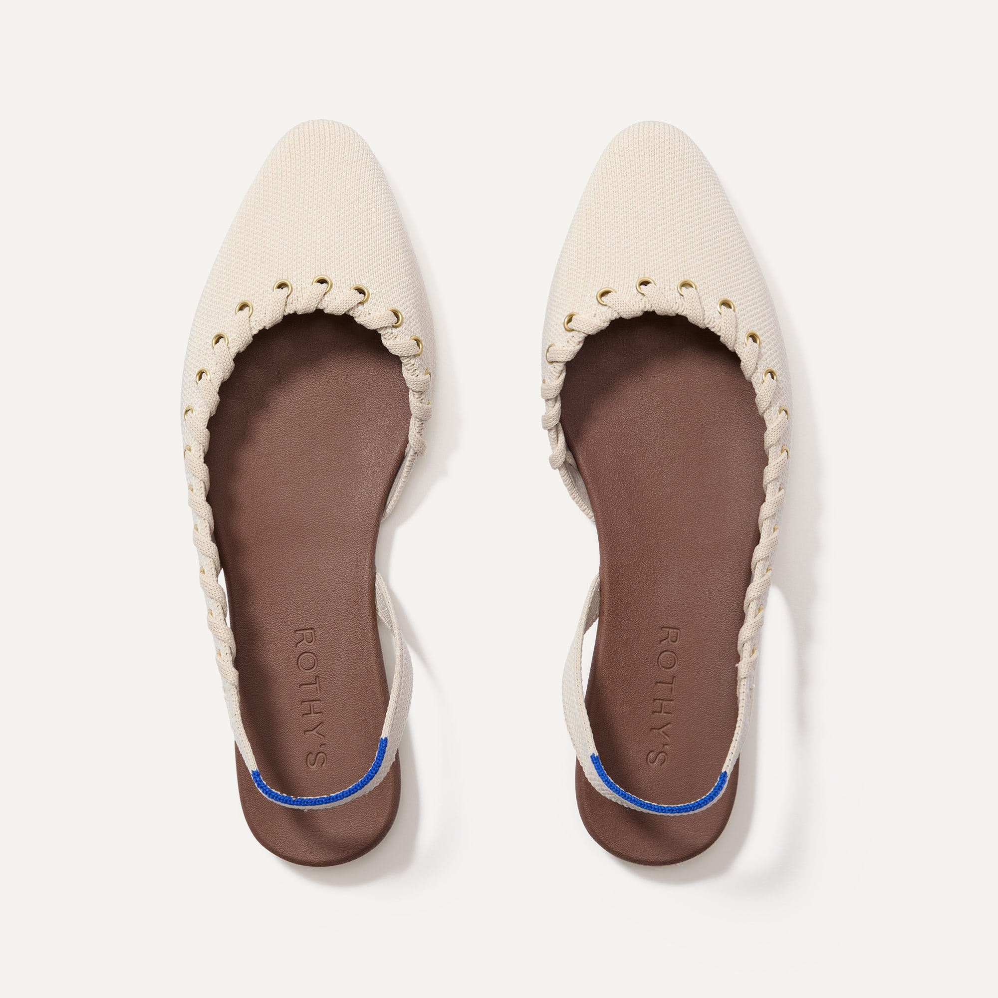 The Almond Slingback   Eyelet Ivory