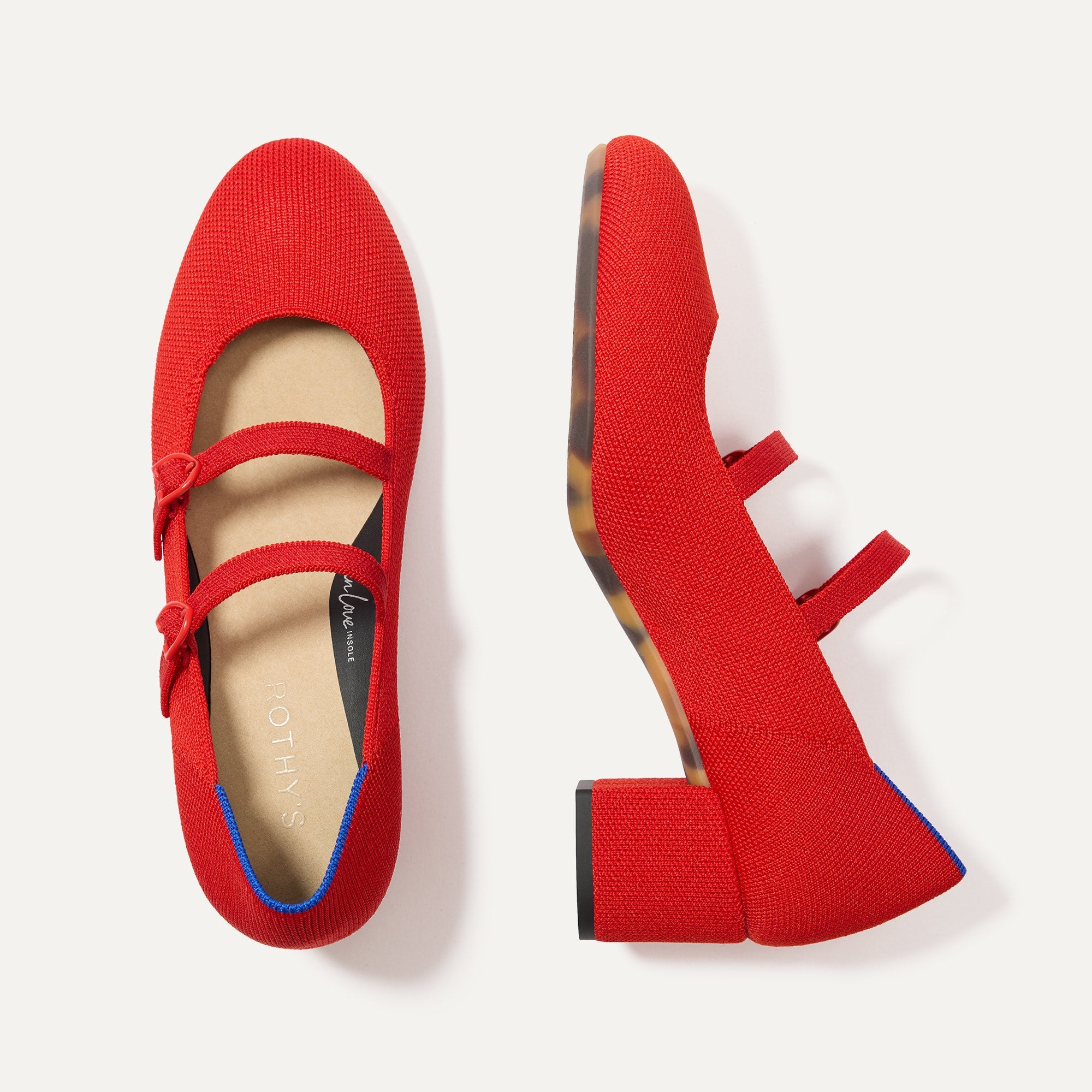 The Double Buckle Mary Jane Heel   Bright Red