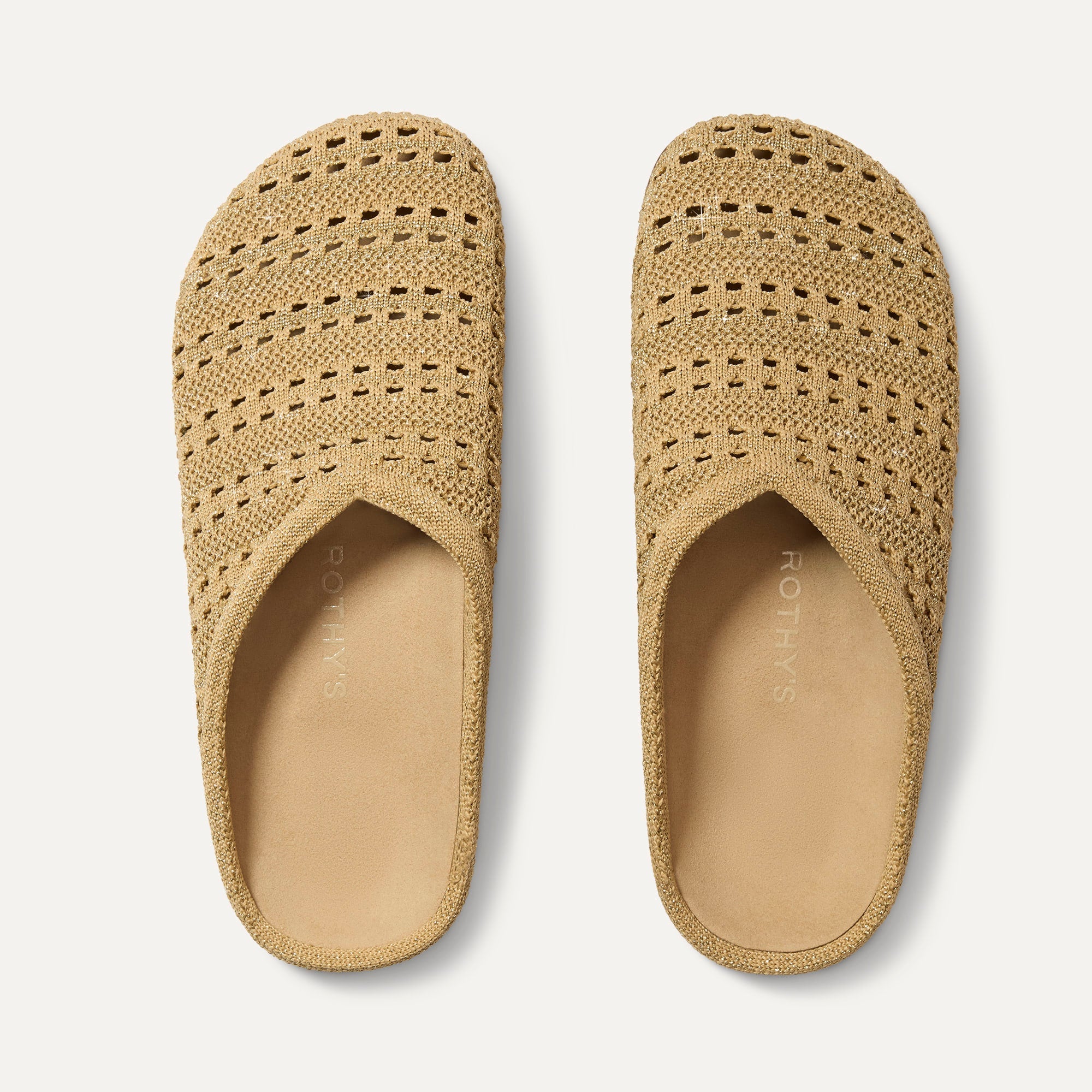 The Casual Clog   Metallic Golden Crochet