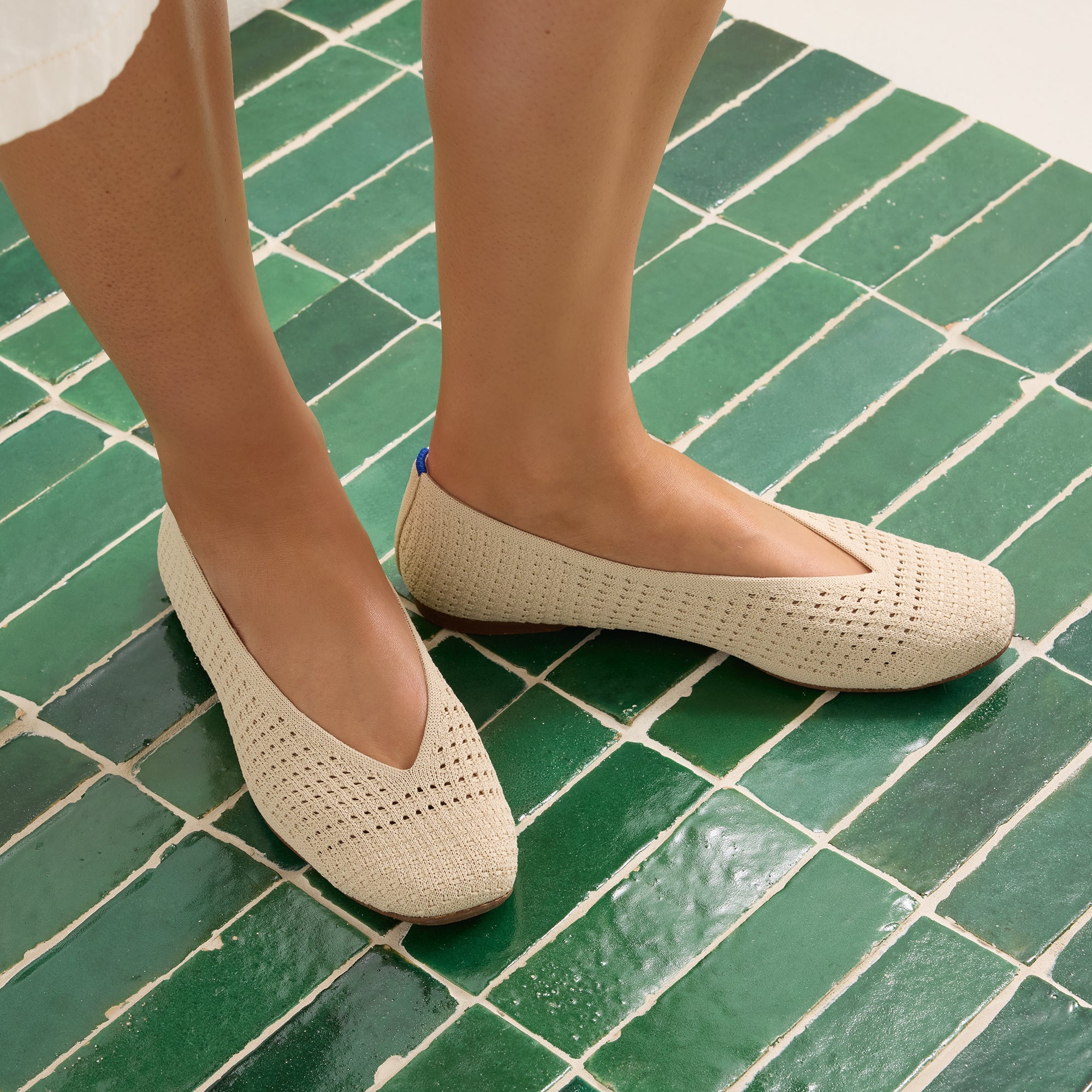 Alternative view of The Max Square Ballerina   Off White Mesh